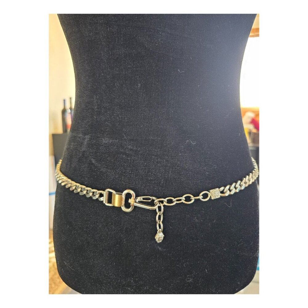 VERSACE Chain Belt / Long Necklace Silver